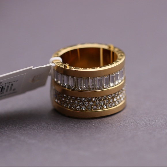 Michael Kors Pave Barrel Gold Ring - Picture 2 of 7